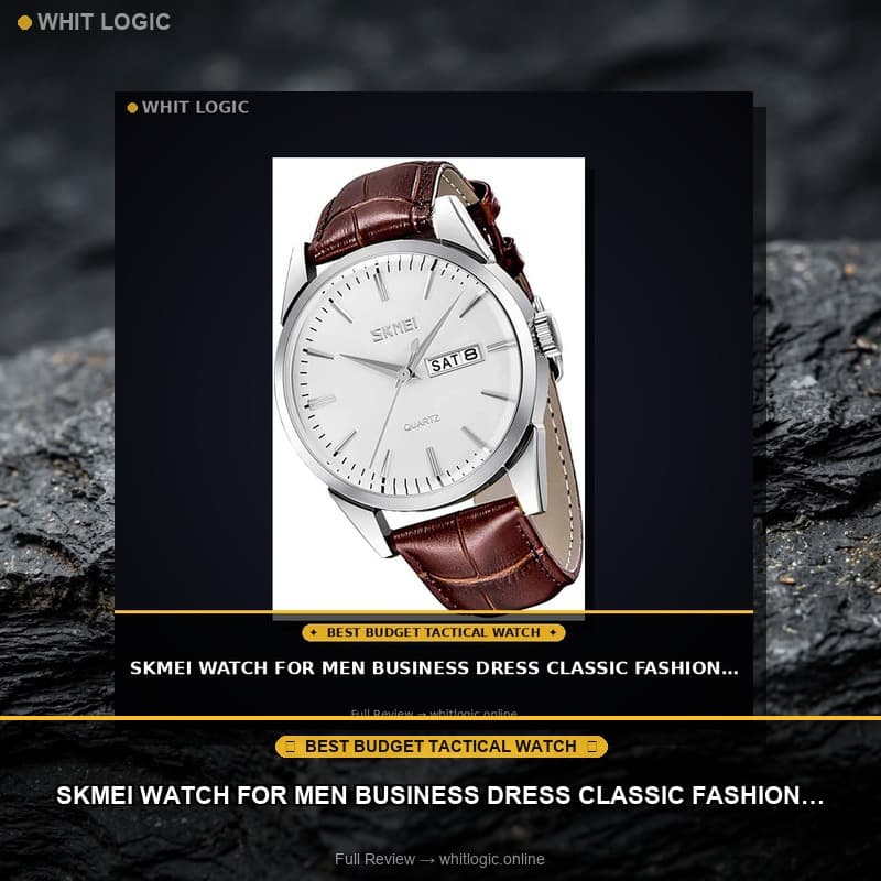 SKMEI Watch for Men Business Dress Classic Fashion Casual Black Leather Quartz Analog Waterproof Calendar Date Light Simple Wrist Watches Dad Fathers Gifts