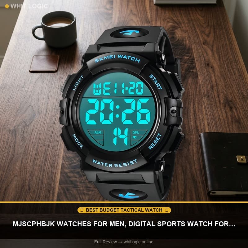 MJSCPHBJK Watches for Men, Digital Sports Watch for Mens Waterproof LED Screen Large Face Military Tactical Watch