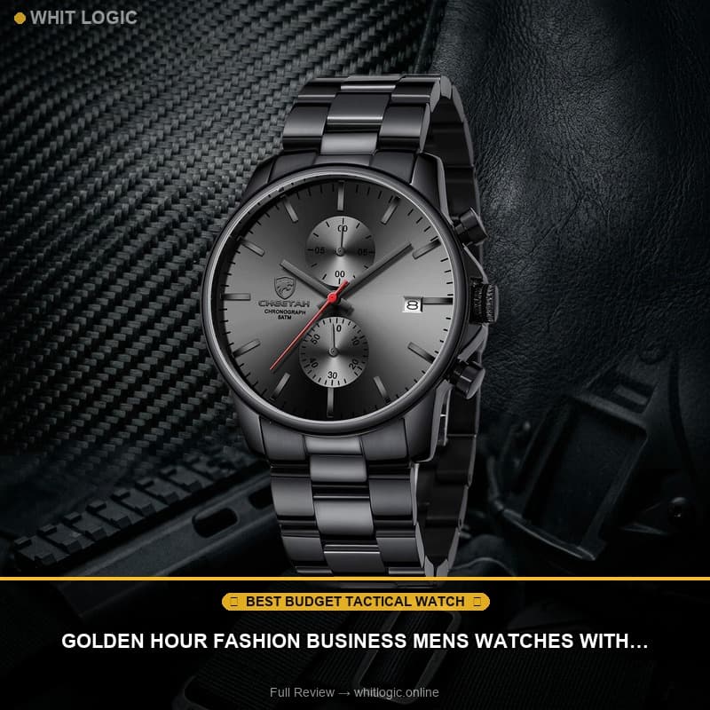 GOLDEN HOUR Fashion Business Mens Watches with Stainless Steel Waterproof Chronograph Quartz Watch for Men, Auto Date