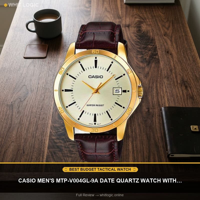 Casio Men's MTP-V004GL-9A Date Quartz Watch with Genuine Leather