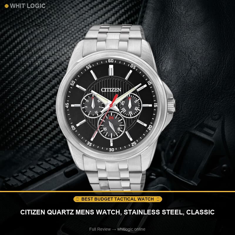 Citizen Quartz Mens Watch, Stainless Steel, Classic