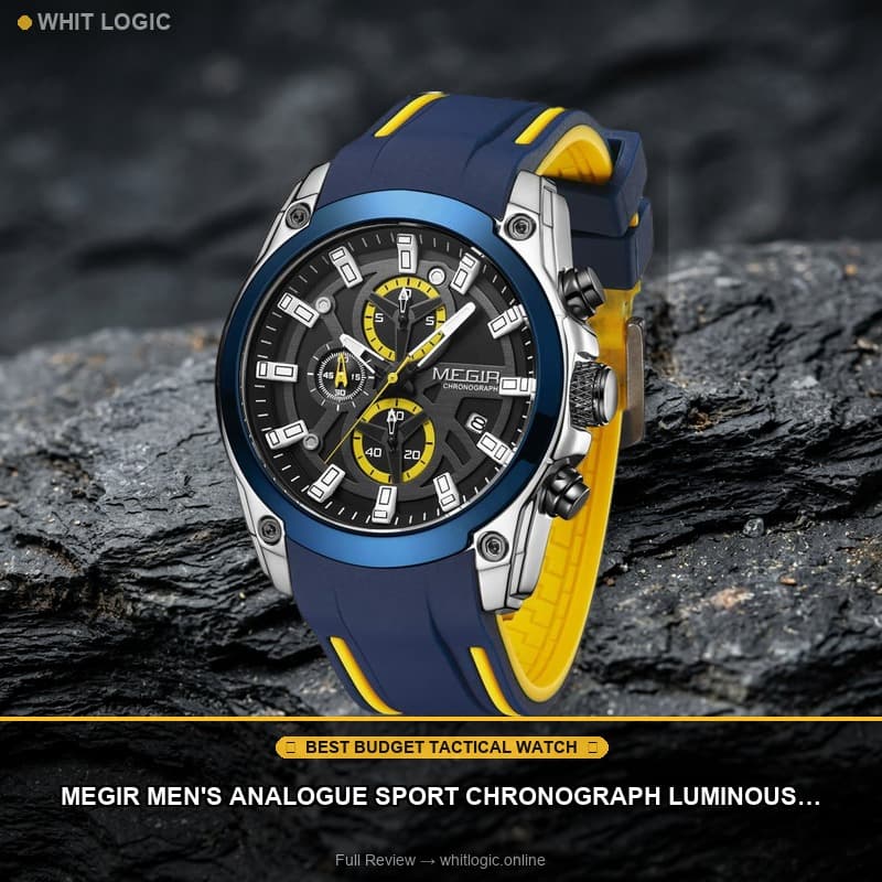 MEGIR Men's Analogue Sport Chronograph Luminous Quartz Watch with Fashion Silicone Strap (2144 Blue)