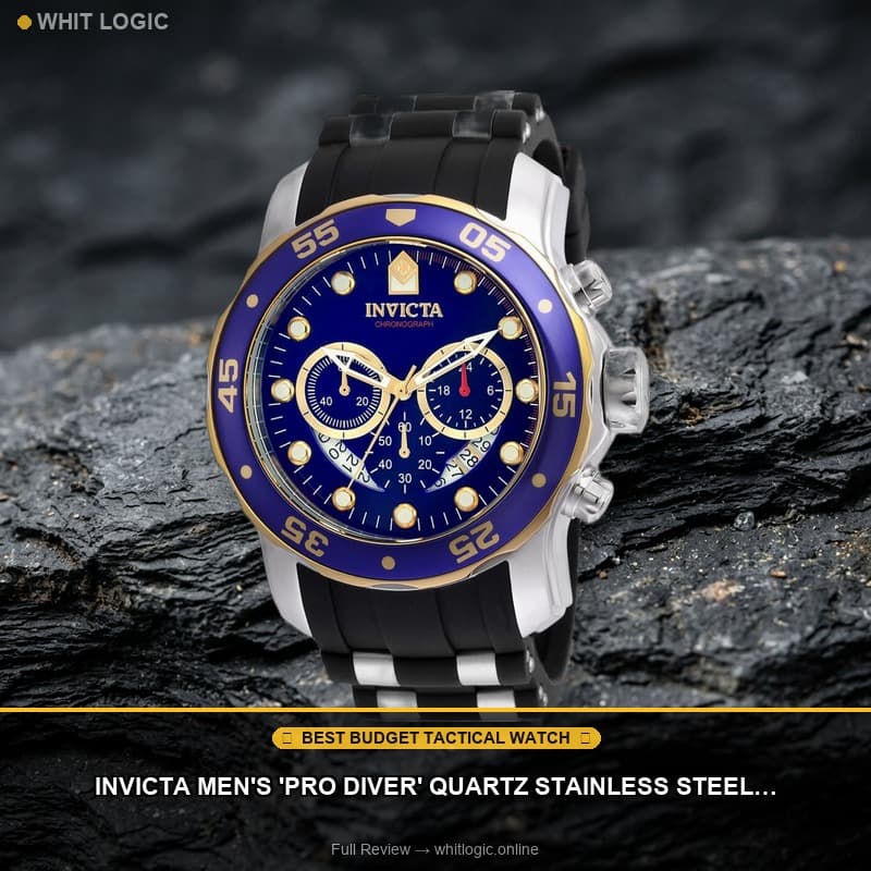 Invicta Men's 'Pro Diver' Quartz Stainless Steel and Silicone Watch