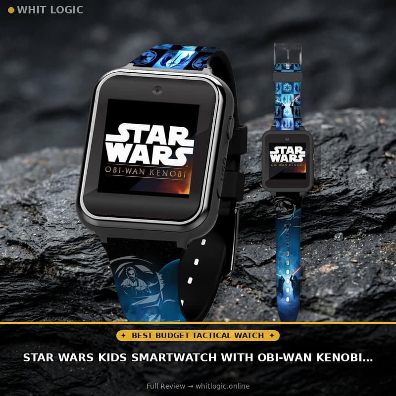Star Wars Kids Smartwatch with OBI-Wan Kenobi Design, 10 Clock Faces, Selfie Camera, Voice and Video Recorder, Step Counter, Calculator, Alarm, Fun Games, and 3 Wallpapers β Fits Wrists 5.5"-8.0"