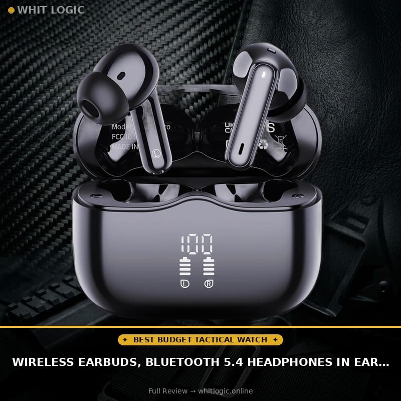 Wireless Earbuds, Bluetooth 5.4 Headphones in Ear with 4 ENC Noise Cancelling Mic, New Wireless Earphones HiFi Stereo Deep Bass 40H Playtime, In-Ear Bluetooth Earbuds LED Display IP7 Waterproof, USB-C