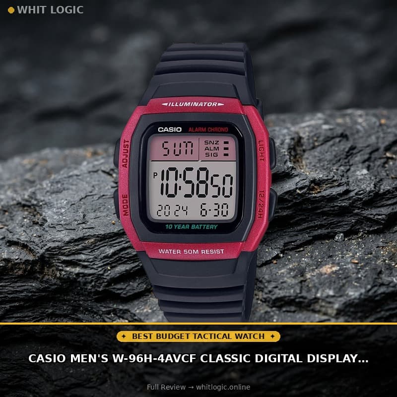 Casio Men's W-96H-4AVCF Classic Digital Display Quartz Black Watch