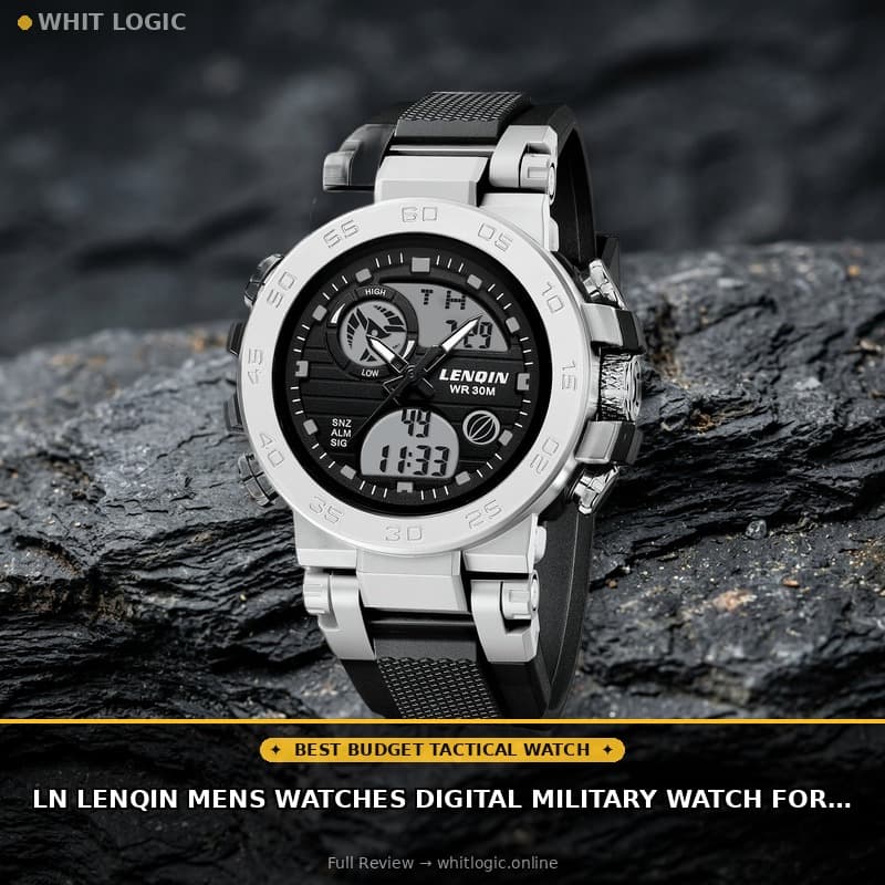 LN LENQIN Mens Watches Digital Military Watch for Men Stopwatch Army Survival Tactical Sports Outdoor Big Face Waterproof Men's Wrist Watches with LED Backlight/Timer/Alarm/Date