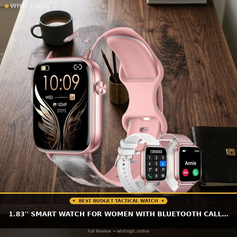 1.83'' Smart Watch for Women with Bluetooth Call (Answer/Dial), Activity Fitness Tracker with 100+ Sport Modes Heart Rate/Sleep Monitor Pedometer, Women Smartwatches Compatible Android Phone iPhone