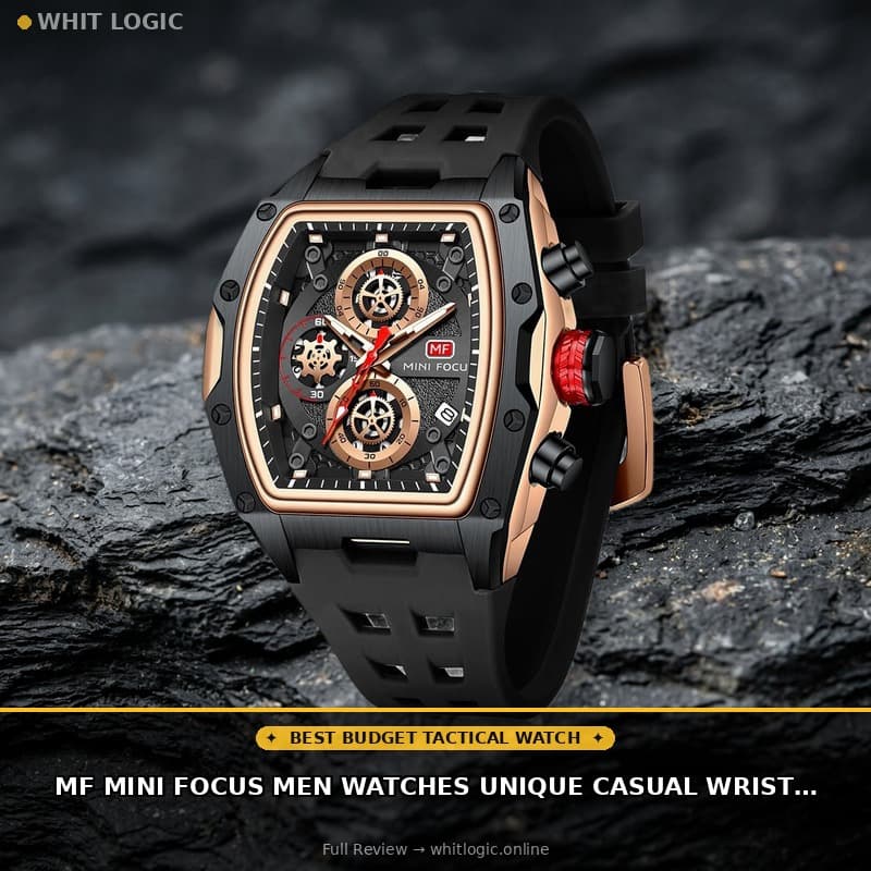 MF MINI FOCUS Men Watches Unique Casual Wrist Watches (Chronograph/Waterproof/Luminous/Calendar) Silicon Band Fashion Watches for Men