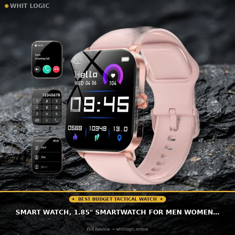Smart Watch, 1.85" Smartwatch for Men Women (Answer/Make Call), Heart Rate, Sleep Monitor, Pedometer, 120+ Sport Modes Activity Tracker, IP68 Waterproof Fitness Watch for Android iOS (Rose Gold)