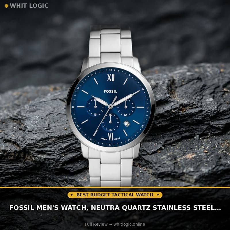 Fossil Men's Watch, Neutra Quartz Stainless Steel Chronograph Watch for Men