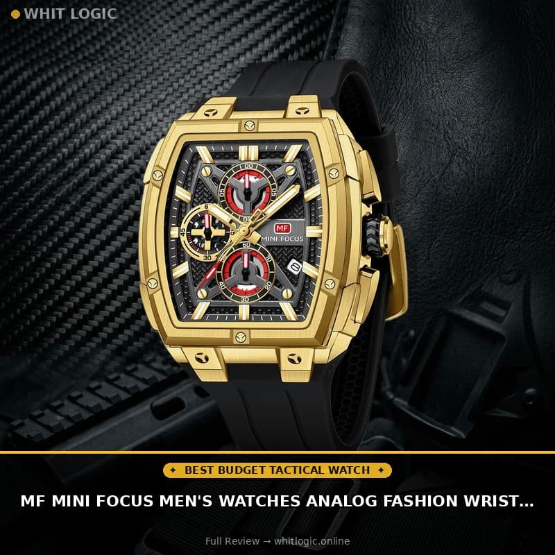 MF MINI FOCUS Men's Watches Analog Fashion Wrist Watch, Skeleton Tonneau Watches for Men with Chronograph,Ideal for Sports Enthusiasts and Daily Wear