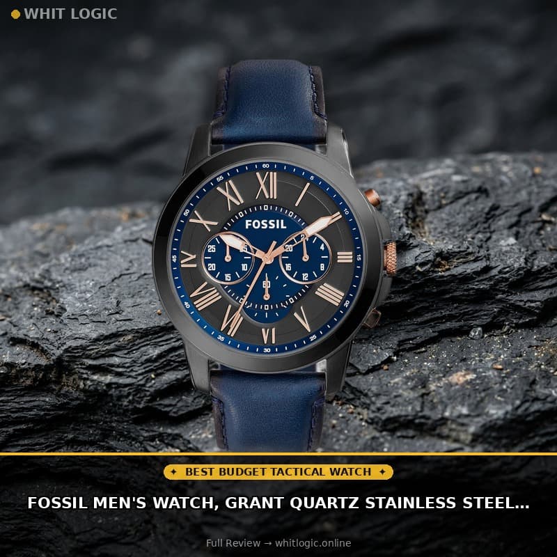 Fossil Men's Watch, Grant Quartz Stainless Steel Chronograph Watch for Men