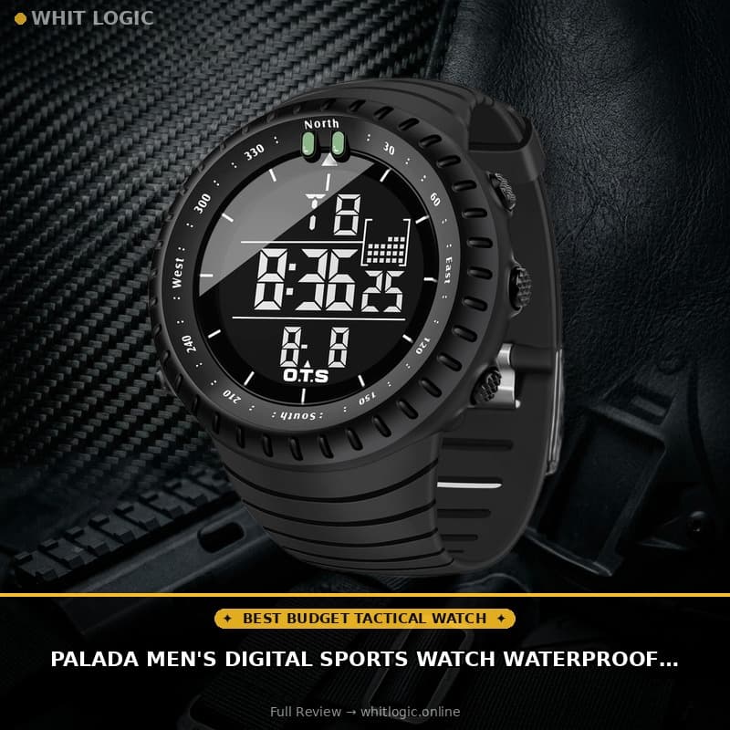 PALADA Men's Digital Sports Watch Waterproof Tactical Watch with LED Backlight Watches for Men