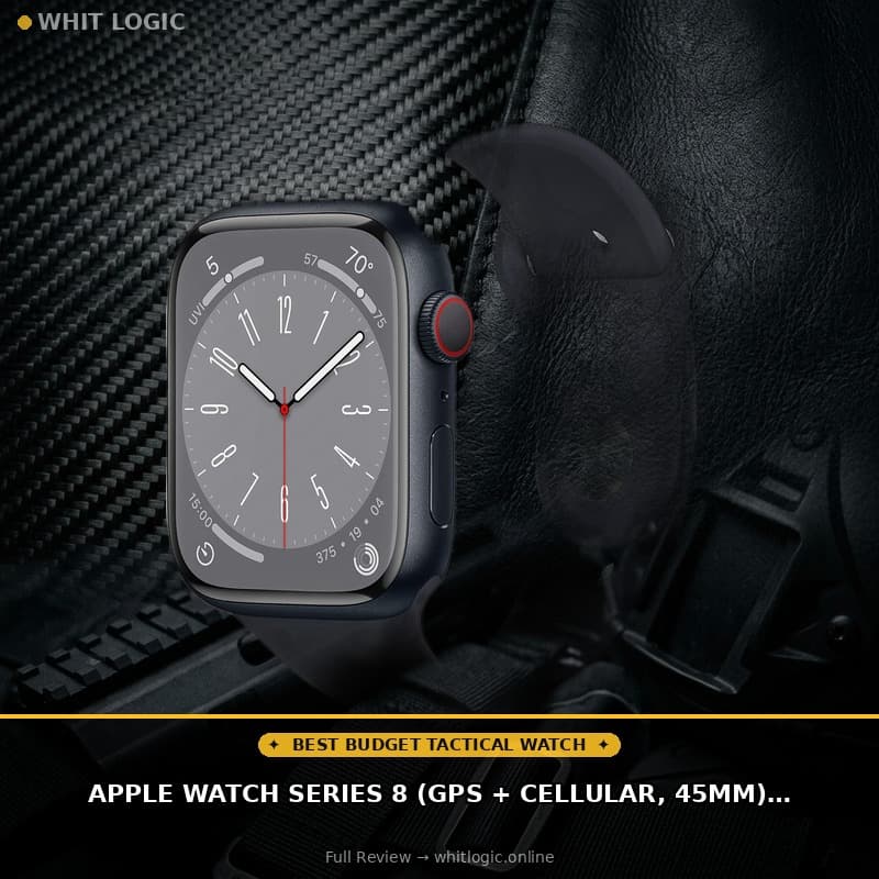 Apple Watch Series 8 (GPS + Cellular, 45MM) Midnight Aluminum Case with Midnight Sport Band - S/M (Renewed)
