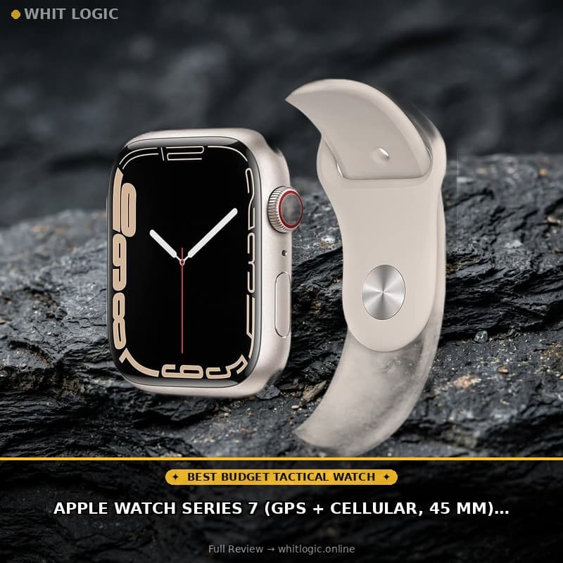 Apple Watch Series 7 (GPS + Cellular, 45 MM) Starlight Aluminum Case with Starlight Sport Band (Renewed)