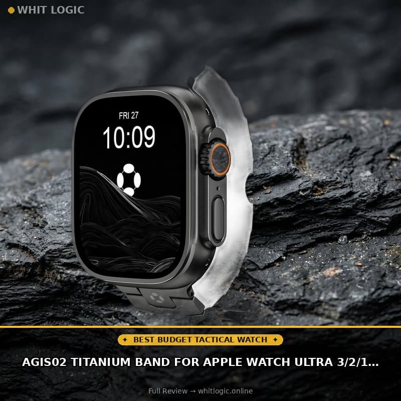 AGIS02 Titanium Band for Apple Watch Ultra 3/2/1 Band 49mm & Series 11/10 46mm, Grade 5 Titanium Ultra Watch Band for Men with DLC Coating, Durable and Lightweight iWatch Metal Strap
