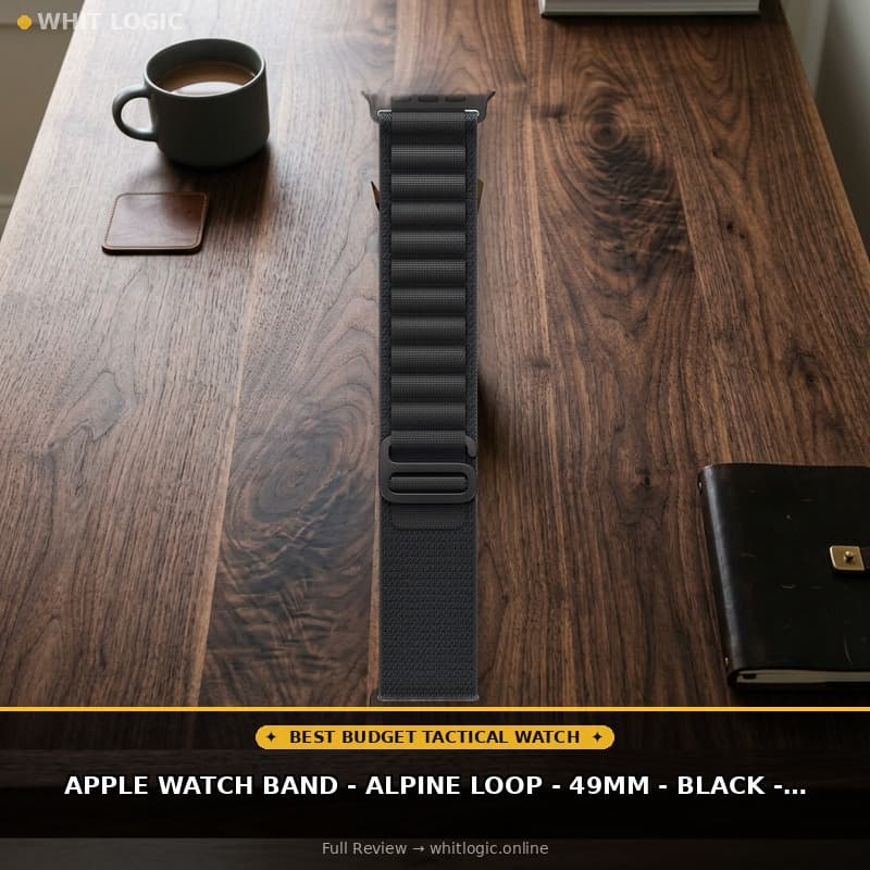 Apple Watch Band - Alpine Loop - 49mm - Black - Large - Black Titanium Finish