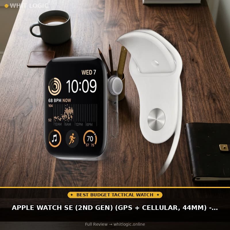 Apple Watch SE (2nd Gen) (GPS + Cellular, 44mm) - Silver Aluminum Case with White Sport Band, M/L (Renewed)