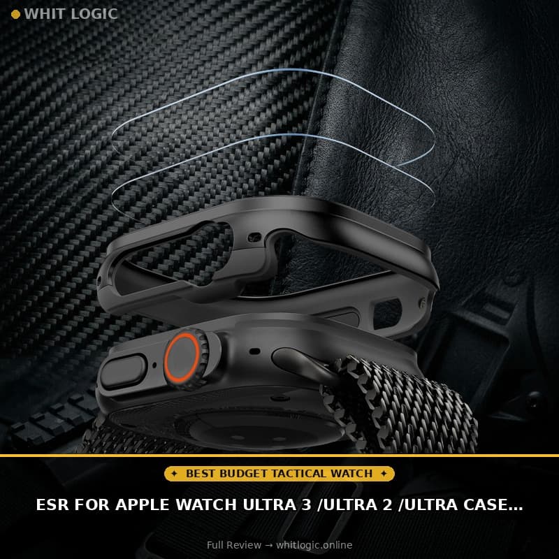 ESR for Apple Watch Ultra 3 /Ultra 2 /Ultra Case with Screen Protector 49mm (2025) Military Grade Protection, Aluminum Alloy Case with 2 Pack Armorite Glass Protector Set, Stay Original, Black