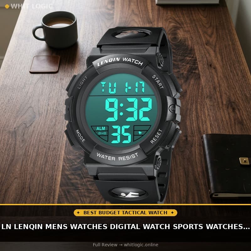 LN LENQIN Mens Watches Digital Watch Sports Watches for Men Wrist Watch | LED Screen Large Face Back Light Alarm Date Stopwatch Military Tactical Watch