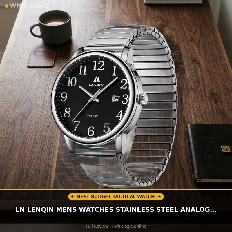LN LENQIN Mens Watches Stainless Steel Analog Quartz Watch for Men | Easy Reader 38 mm Fashion Business Waterproof Men's Wrist Watches with Date and Expansion Band
