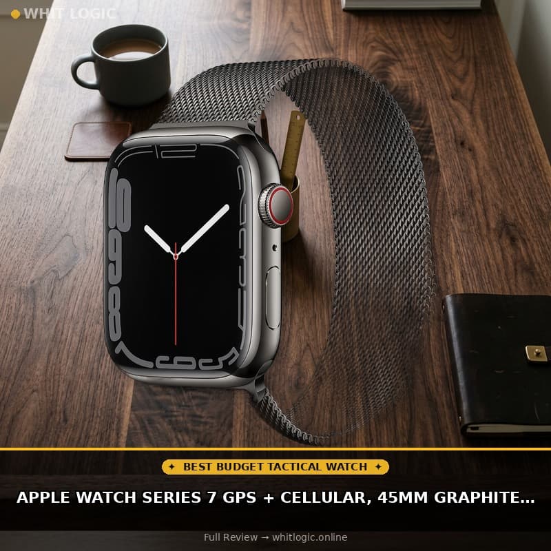 Apple Watch Series 7 GPS + Cellular, 45mm Graphite Stainless Steel Case with Graphite Milanese Loop (Renewed)