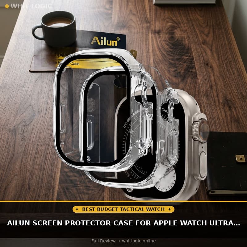 Ailun Screen Protector Case for Apple Watch Ultra 3/Ultra 2/Ultra, 49mm | 2 Pack, Clear, 2025/2023/2022, Ultra-Thin Hard PC Case Built in Tempered Glass for iWatch, Shockproof Cover with Button