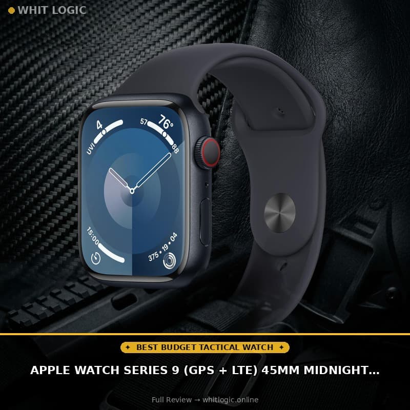 Apple Watch Series 9 (GPS + LTE) 45MM Midnight Aluminum Case Black Sport Band (Renewed)