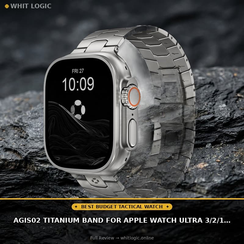 AGIS02 Titanium Band for Apple Watch Ultra 3/2/1 Band 49mm & Series 11/10 46mm, Grade 5 Titanium Ultra Watch Band for Men with DLC Coating, Durable and Lightweight iWatch Metal Strap