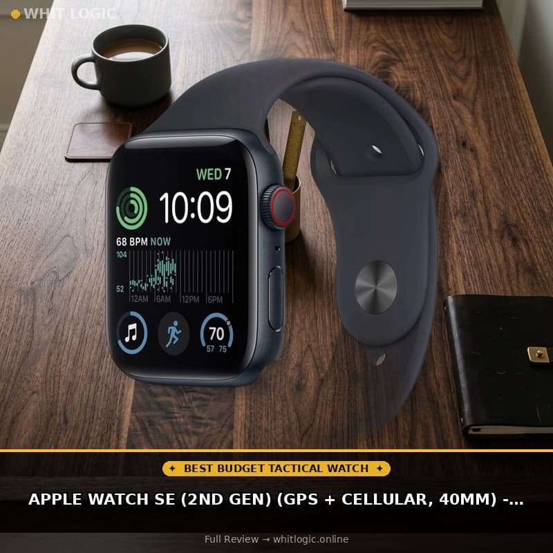 Apple Watch SE (2nd Gen) (GPS + Cellular, 40mm) - Midnight Aluminum Case with Midnight Sport Band, S/M (Renewed)